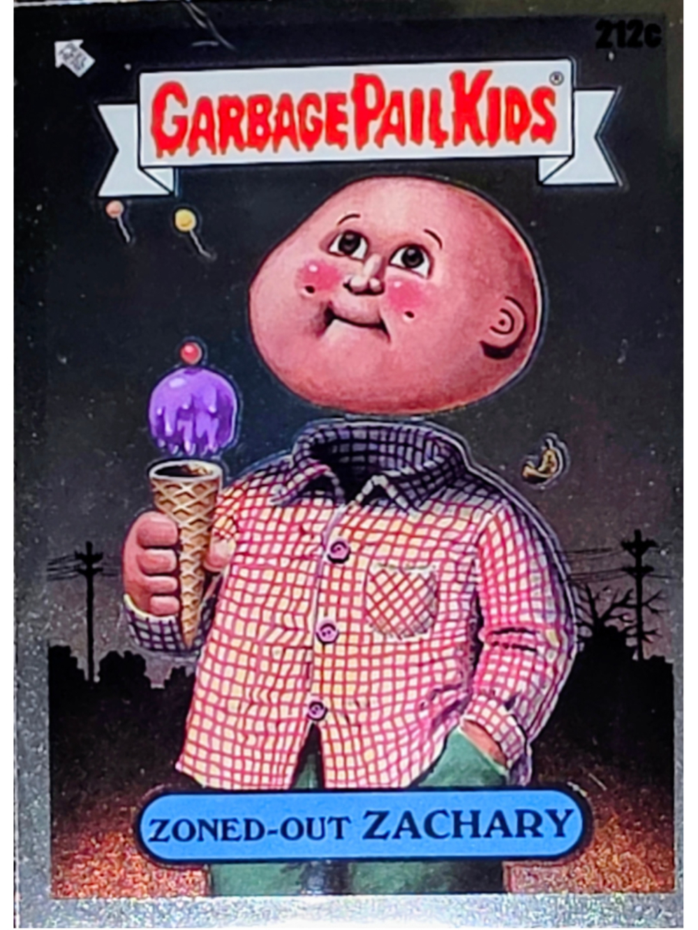 Topps Garbage Pail Kids Chrome 212c Zoned-Out Zachary C-Variant *RARE*